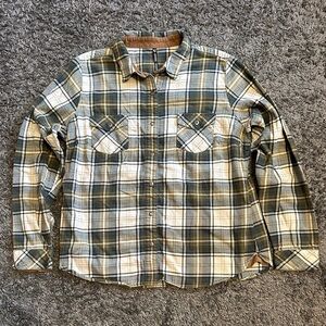 Kuhl Green and Cream Plaid Button Down Shirt